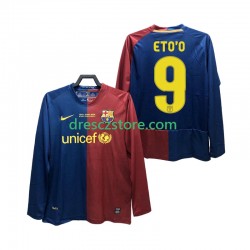 FC Barcelona ETO O 9 Champions League 2009 Retro Domácí Dres 2008 Dlouhý rukáv Muže Fotbalové Dresy