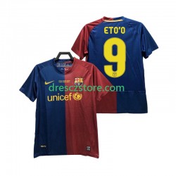 FC Barcelona ETO O 9 Champions League 2009 Retro Domácí Dres 2008 Krátký rukáv Muže Fotbalové Dresy