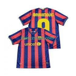 FC Barcelona Ibrahimović 9 2009 Retro Domácí Dres 2010 Krátký rukáv Muže Fotbalové Dresy
