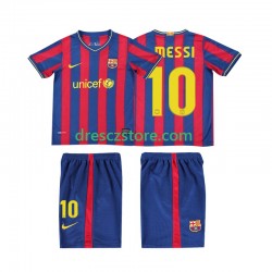 FC Barcelona Lionel Messi 10 2009 Retro Domácí Dres 2010 Krátký rukáv Děti Fotbalové Dresy