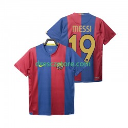 FC Barcelona Lionel Messi 19 2007 Retro Domácí Dres 2006 Krátký rukáv Muže Fotbalové Dresy