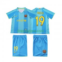 FC Barcelona Lionel Messi 19 2007 Retro Venkovní Dres 2008 Krátký rukáv Děti Fotbalové Dresy