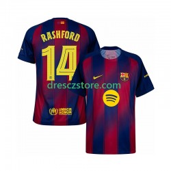 FC Barcelona Marcus Rashford 14 Champions League Domácí Dres 2025-2026 Krátký rukáv Muže Fotbalové Dresy