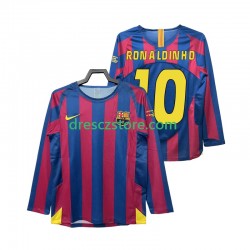 FC Barcelona RONALDINHO 10 Champions League 2005 Retro Domácí Dres 2006 Dlouhý rukáv Muže Fotbalové Dresy