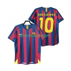 FC Barcelona RONALDINHO 10 2005 Retro Domácí Dres 2006 Krátký rukáv Muže Fotbalové Dresy