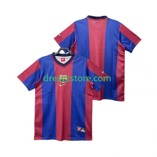 FC Barcelona Retro Domácí Dres 1998 1999 Krátký rukáv Muže Fotbalové Dresy