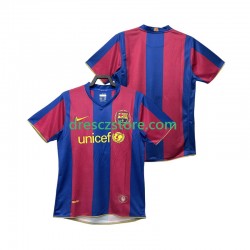 FC Barcelona 2007 Retro Domácí Dres 2008 Krátký rukáv Muže Fotbalové Dresy