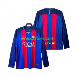 FC Barcelona 2016 2017 Retro Domácí Dres Dlouhý rukáv Muže Fotbalové Dresy