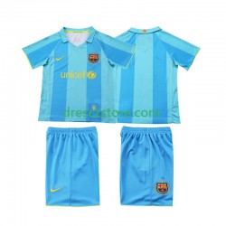 FC Barcelona 2007 Retro Venkovní Dres 2008 Krátký rukáv Děti Fotbalové Dresy