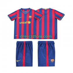 FC Barcelona 2009 Retro Domácí Dres 2010 Krátký rukáv Děti Fotbalové Dresy