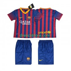 FC Barcelona 2013 2014 Retro Domácí Dres Krátký rukáv Děti Fotbalové Dresy