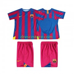 FC Barcelona Champions League 2005 Retro Domácí Dres 2006 Krátký rukáv Děti Fotbalové Dresy