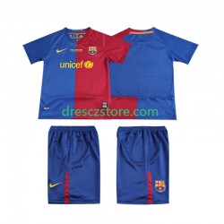 FC Barcelona Champions League 2009 Retro Domácí Dres 2008 Krátký rukáv Děti Fotbalové Dresy
