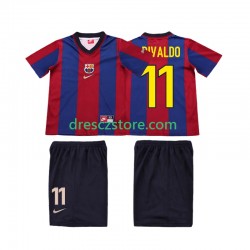 FC Barcelona Ronaldo 11 Retro Domácí Dres 1998 1999 Krátký rukáv Děti Fotbalové Dresy