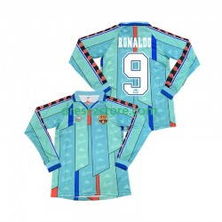 FC Barcelona Ronaldo 9 1996 1997 Retro Venkovní Dres Dlouhý rukáv Muže Fotbalové Dresy