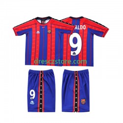 FC Barcelona Ronaldo 9 1997 Retro Domácí Dres 1998 Krátký rukáv Děti Fotbalové Dresy