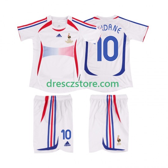 Francie ZIDANE 10 Retro Venkovní Dres 2006 Krátký rukáv Děti Fotbalové Dresy