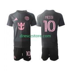 Inter Miami Lionel Messi 10 Venkovní Dres 2025 Krátký rukáv Děti Fotbalové Dresy