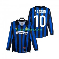 Inter Milán BAGGIO 10 Retro Domácí Dres 1998 1999 Dlouhý rukáv Muže Fotbalové Dresy