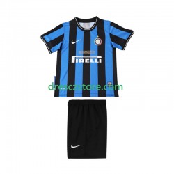 Inter Milán 2009 Retro Domácí Dres 2010 Krátký rukáv Děti Fotbalové Dresy