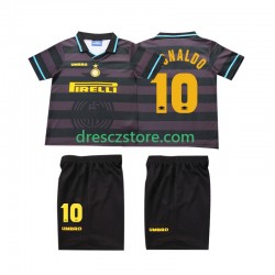 Inter Milán Ronaldo 10 1997 Retro Alternativní Dres 1998 Krátký rukáv Děti Fotbalové Dresy