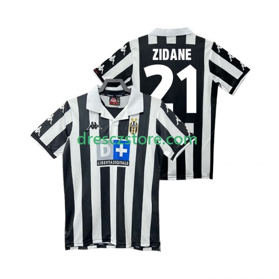 Juventus ZIDANE 21 2000 Retro Domácí Dres 1999 Krátký rukáv Muže Fotbalové Dresy