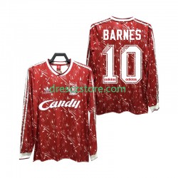 Liverpool BARNES 10 1989 1991 Retro Domácí Dres Dlouhý rukáv Muže Fotbalové Dresy