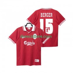 Liverpool BERGER 15 1996 Retro Domácí Dres 1998 Krátký rukáv Muže Fotbalové Dresy