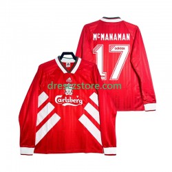 Liverpool MCMANAMAN 17 1993 1995 Retro Domácí Dres Dlouhý rukáv Muže Fotbalové Dresy