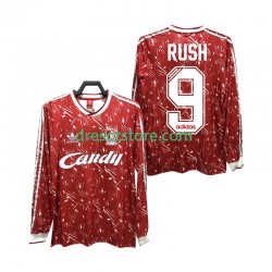 Liverpool Rush 9 1989 1991 Retro Domácí Dres Dlouhý rukáv Muže Fotbalové Dresy