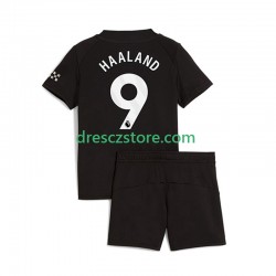 Manchester City Erling Haaland 9 Venkovní Dres 2025-2026 Krátký rukáv Děti Fotbalové Dresy