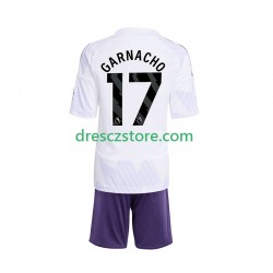 Manchester United Alejandro Garnacho 17 Venkovní Dres 2025-2026 Krátký rukáv Děti Fotbalové Dresy
