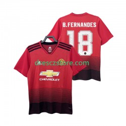 Manchester United B.FERNANDES 18 2018 2019 Retro Domácí Dres Krátký rukáv Muže Fotbalové Dresy