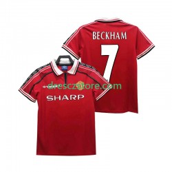 Manchester United BECKHAM 7 Retro Domácí Dres 1998 1999 Krátký rukáv Muže Fotbalové Dresy