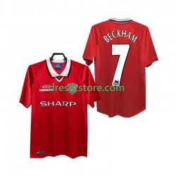 Manchester United BECKHAM 7 2000 Retro Domácí Dres 1999 Krátký rukáv Muže Fotbalové Dresy