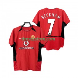 Manchester United BECKHAM 7 Retro Domácí Dres 2004 2002 Krátký rukáv Muže Fotbalové Dresy
