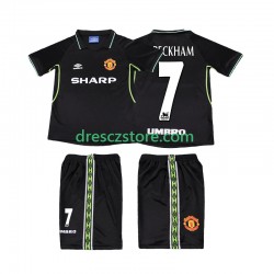 Manchester United Beckham 7 Retro Alternativní Dres 1998 1999 Krátký rukáv Děti Fotbalové Dresy