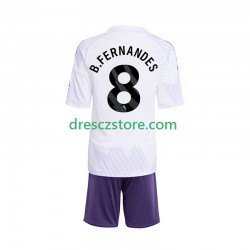 Manchester United Bruno Fernandes 8 Venkovní Dres 2025-2026 Krátký rukáv Děti Fotbalové Dresy