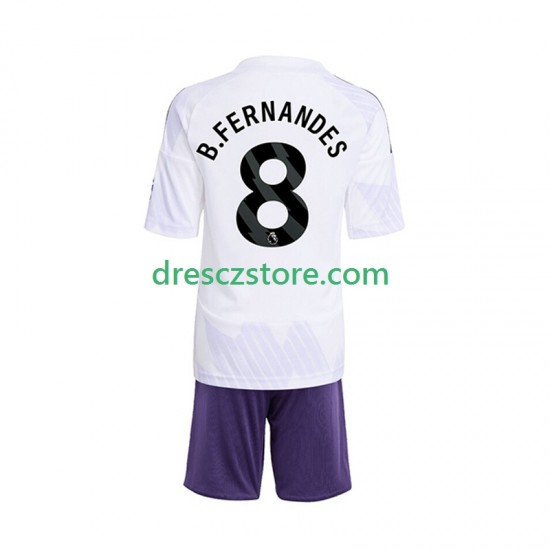 Manchester United Bruno Fernandes 8 Venkovní Dres 2025-2026 Krátký rukáv Děti Fotbalové Dresy