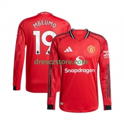 Manchester United Bryan Mbeumo 19 Domácí Dres 2025-2026 Dlouhý rukáv Muže Fotbalové Dresy