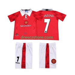Manchester United CANTONA 7 1996 1997 Retro Domácí Dres Krátký rukáv Děti Fotbalové Dresy