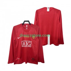 Manchester United Champions League 2007 Retro Domácí Dres 2008 Dlouhý rukáv Muže Fotbalové Dresy