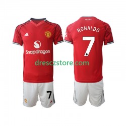 Manchester United Cristiano Ronaldo 7 Domácí Dres 2025-2026 Krátký rukáv Děti Fotbalové Dresy