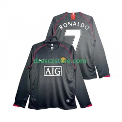 Manchester United Critstiano Ronaldo 7 2007 Retro Venkovní Dres 2008 Dlouhý rukáv Muže Fotbalové Dresy
