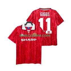 Manchester United GIGGS 11 1992 Retro Domácí Dres 1994 Krátký rukáv Muže Fotbalové Dresy
