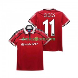 Manchester United GIGGS 11 Retro Domácí Dres 1998 1999 Krátký rukáv Muže Fotbalové Dresy