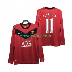 Manchester United GIGGS 11 2009 Retro Domácí Dres 2010 Dlouhý rukáv Muže Fotbalové Dresy