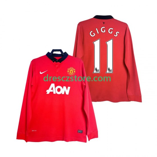 Manchester United GIGGS 11 2013 2014 Retro Domácí Dres Dlouhý rukáv Muže Fotbalové Dresy