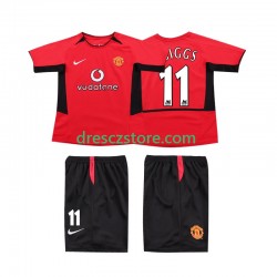 Manchester United GIGGS 11 Retro Domácí Dres 2004 2002 Krátký rukáv Děti Fotbalové Dresy