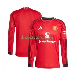 Manchester United Domácí Dres 2025-2026 Dlouhý rukáv Muže Fotbalové Dresy